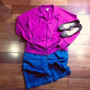 Magenta Zip Up Jacket / Sweatshirt -XL- Chroma Sport